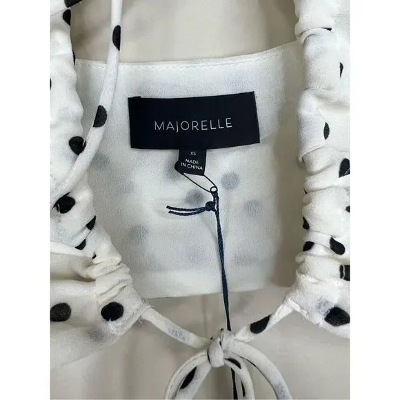 Majorelle Mattie Crop Top in Black & Cream Dot - Picture 5 of 7